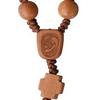 IHM Imports Sine Cera Light Jujube Wood 5 Decade Catholic Rosary, Double-sided Laser Engraved Centerpiece, Cross Shaped Our Father Beads and Smooth 8mm Beads view 3