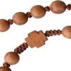 IHM Imports Sine Cera Light Jujube Wood 5 Decade Catholic Rosary, Double-sided Laser Engraved Centerpiece, Cross Shaped Our Father Beads and Smooth 8mm Beads view 4