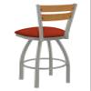 832 Thor 25" Swivel Counter Stool with Anodized Nickel Finish, 2 Piece Medium Wood Back, and Graph Poppy Seat view 3