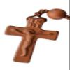 IHM Imports Sine Cera Light Jujube Wood 5 Decade Catholic Rosary, Double-sided Laser Engraved Centerpiece, Smooth 8/10mm Beads view 2