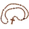 IHM Imports Sine Cera Light Jujube Wood 5 Decade Catholic Rosary, Double-sided Laser Engraved Centerpiece with 8/10mm Carved Rose Beads view 1