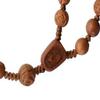 IHM Imports Sine Cera Light Jujube Wood 5 Decade Catholic Rosary, Double-sided Laser Engraved Centerpiece with 8/10mm Carved Rose Beads view 3
