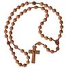 IHM Imports Sine Cera Light Jujube Wood 5 Decade Catholic Rosary, Double-sided Laser Engraved Centerpiece with Cross Shaped Our Father Beads, Smooth 10mm Beads view 1