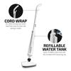 OVENTE Electric Steam Mop Cleaner, 1300W Floor Steamer with Swivel Head, Refillable Water Tank and Washable Microfiber Pad for Cleaning Carpet, Hardwood, Laminate Floor, Tiles and Grout, White ST405W view 3