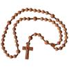IHM Imports Sine Cera Light Jujube Wood 5 Decade Catholic Rosary, Double-sided Laser Engraved Centerpiece with Smooth 10/12mm Beads view 1