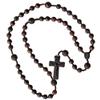 IHM Imports Sine Cera Jujube Wood 5 Decade Catholic Rosary, Laser Engraved Centerpiece, Smooth 10/12mm Rose Carved Beads view 1