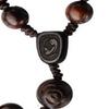 IHM Imports Sine Cera Jujube Wood 5 Decade Catholic Rosary, Laser Engraved Centerpiece, Smooth 10/12mm Rose Carved Beads view 3