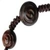 IHM Imports Sine Cera Jujube Wood 5 Decade Catholic Rosary, Laser Engraved Centerpiece, Smooth 10/12mm Rose Carved Beads view 4