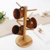 13.6" Cup Rack with Removable Mug Stands, Wooden Mug Rack Tree Mug Rack Storage Rack 6 Hooks Tea Cup Organizer Holder, Tree Shape, Bamboo Coffee Mug Tree Cup Holders Coffee Cup Organizer Hanger view 2