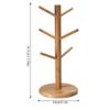 13.6" Cup Rack with Removable Mug Stands, Wooden Mug Rack Tree Mug Rack Storage Rack 6 Hooks Tea Cup Organizer Holder, Tree Shape, Bamboo Coffee Mug Tree Cup Holders Coffee Cup Organizer Hanger view 4