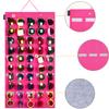 AROUY Sunglasses Organizer Storage, Hanging Wall Pocket Glasses Organizer - 25 Felt Slots Sunglass Organizers Holder Eyeglass Display with Sturdy Rope (Large, Rose) view 2