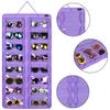 AROUY Sunglasses Organizer Storage, Hanging Dust Proof Wall Pocket Glasses Organizer - 16 Felt Slots Sunglass Organizer Holder with Metal Hook and Sturdy Rope (Dust Proof, Purple) view 2
