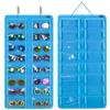 AROUY Sunglasses Organizer Storage, Hanging Dust Proof Wall Pocket Glasses Organizer - 16 Felt Slots Sunglass Organizers Holder with Metal Hook and Sturdy Rope (Dust Proof, Light Blue) view 1