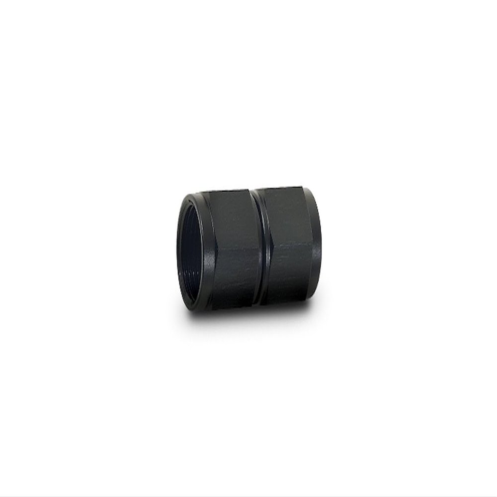 Vibrant Fitting Straight Coupler Union Adapter Female -10 AN to Female -12 AN Aluminum Black Anodize (10710) (10710)
