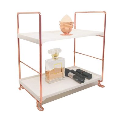 2 Tier Bathroom Organizer Countertop Vanity Tray Cosmetic Storage Shelf Kitchen Spice Rack Orgnizer