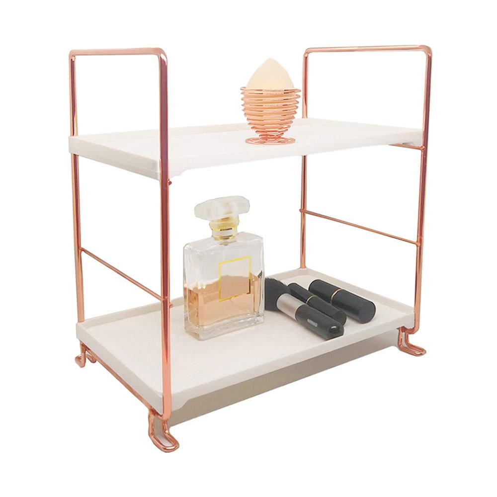 2 Tier Bathroom Organizer Countertop Vanity Tray Cosmetic Storage Shelf Kitchen Spice Rack Orgnizer
