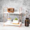 2 Tier Bathroom Organizer Countertop Vanity Tray Cosmetic Storage Shelf Kitchen Spice Rack Orgnizer view 2