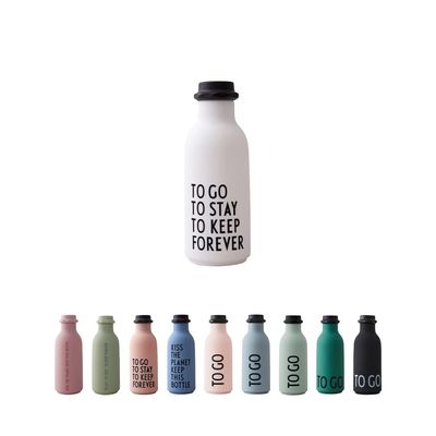 Design Letters To Go Water Bottle 17 Oz | Vintage Drinking Bottle Unbreakable | Milk Container Shape Bottle Leakproof, BPA/BPS Free, Drop Safe | Drinking Jar Bottles for Kid, Adult| Titan Water Bottle