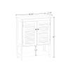 RiverRidge Ellsworth 2-Door Floor Cabinet with Open Shelf - Bathroom Storage Cabinet for Towels & Toiletries - White MDF Wood with Shutter Design & Adjustable Interior Shelf view 3
