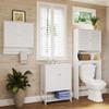 RiverRidge Ellsworth 2-Door Floor Cabinet with Open Shelf - Bathroom Storage Cabinet for Towels & Toiletries - White MDF Wood with Shutter Design & Adjustable Interior Shelf view 4