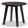 Baxton Studio Ela Modern and Contemporary Dark Brown Finished 35-Inch-Wide Round Wood Dining Table view 1