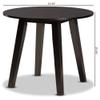 Baxton Studio Ela Modern and Contemporary Dark Brown Finished 35-Inch-Wide Round Wood Dining Table view 3