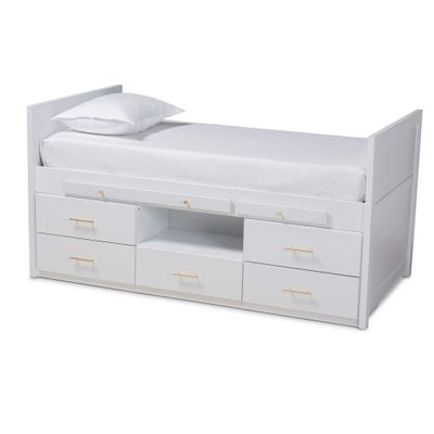 Baxton Studio Beds (Storage), Twin, White