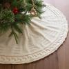 36 Inch Christmas Tree Skirt: Pencil Tree Skirt for 6FT Tree, Braided Cable Knit Cream White Small Tree Skirt, Vintage Tree Skirts, Rustic Farmhouse Christmas Decorations view 1
