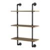Furniture of America Hollis Industrial Wood 3-Tier Wall Display Shelf in Natural view 1