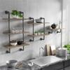 Furniture of America Hollis Industrial Wood 3-Tier Wall Display Shelf in Natural view 2