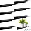 Blulu 8 Pcs Acrylic Floating Shelf, Invisible Wall Mounted Shelf for Book Plants Picture Makeup Record Display in Living Room, Bathroom, Bedroom, Kitchen, Office(14 x 5 x 2 Inches,Black) view 1