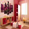 artgeist Textured Canvas Wall Art Colorful Town 80x40 in - 5pcs Painting Canvas Prints Picture Artwork Image Framed Contemporary Modern Photo Wall Home City 020115-4 view 2