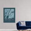 CANVAS ON DEMAND Navy Minimal City Map of New York City Wall Decal, New York City Artwork view 3