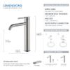 KIBI Solid Brass Single Handle Single Hole Circular Faucet for Bathroom Sink with Pop Up Drain | High Arc Faucet Spout Design | Corrosion and Rust Resistant (Brushed Nickel, KBF1009) view 3