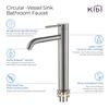 KIBI Solid Brass Single Handle Single Hole Circular Faucet for Bathroom Sink with Pop Up Drain | High Arc Faucet Spout Design | Corrosion and Rust Resistant (Brushed Nickel, KBF1009) view 4