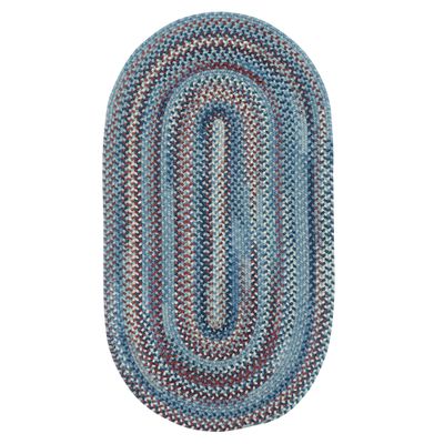 Capel American Heritage Barn Blue 2' 0" X 9' 0" Runner Oval Braided Rug