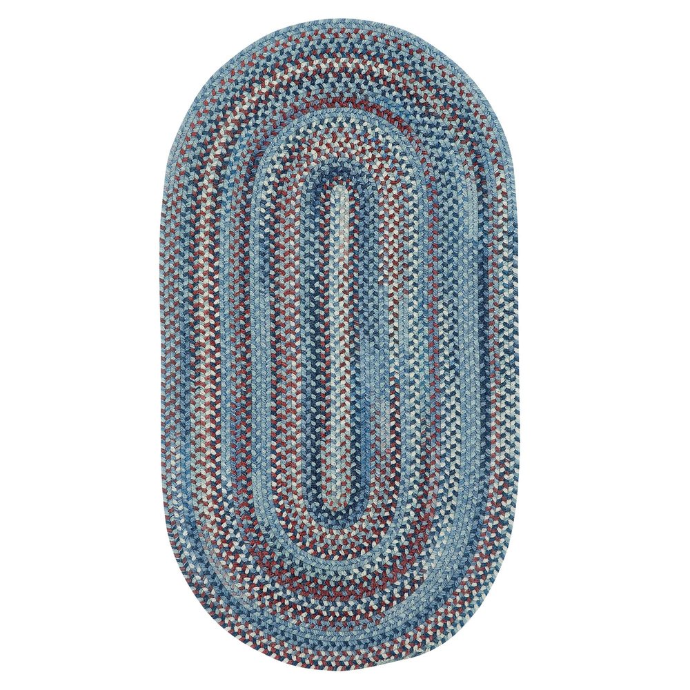 Capel American Heritage Barn Blue 2' 0" X 9' 0" Runner Oval Braided Rug