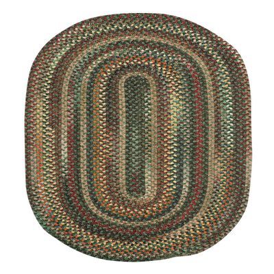 Capel American Heritage Green Multi 5'0"X8'0" Oval Braided Rug