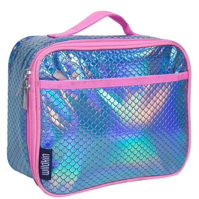 Wildkin Kids Insulated Lunch Box Durable and Reusable for School & Travel - Mermaid Scales