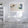 Kate and Laurel Whitley Modern Linen Fabric Pinboard, 29.5" x 45.5", White, Contemporary Bulletin Board for Wall view 4