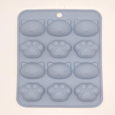 Silicone Chocolate Mold Cat and Cat's Sole (Blue)
