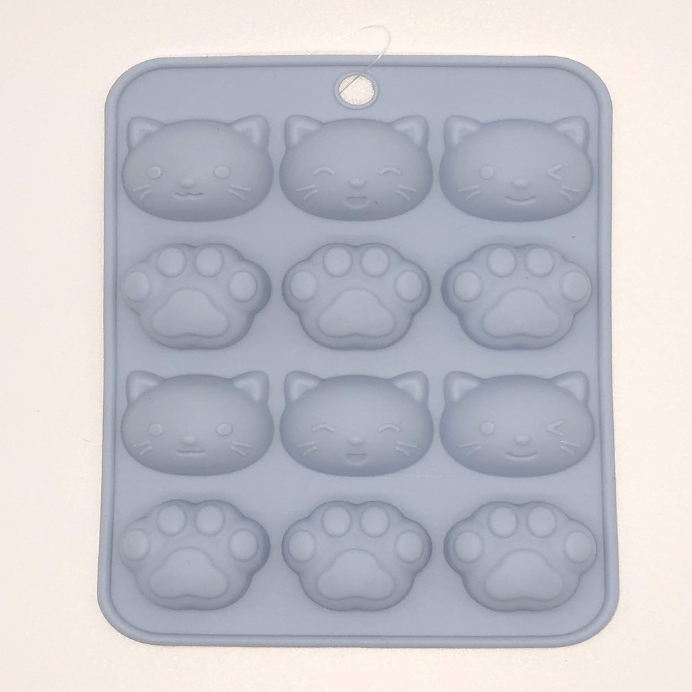 Silicone Chocolate Mold Cat and Cat's Sole (Blue)