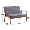 126 x 75 x 83.5 cm Mid-Century Retro Modern Fabric Recreational Chair Wooden Lounge Chair Sofa Office Reception Chair Waiting Room Visitor Guest Sofa Seat view 1