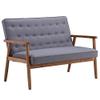 126 x 75 x 83.5 cm Mid-Century Retro Modern Fabric Recreational Chair Wooden Lounge Chair Sofa Office Reception Chair Waiting Room Visitor Guest Sofa Seat view 2