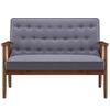 126 x 75 x 83.5 cm Mid-Century Retro Modern Fabric Recreational Chair Wooden Lounge Chair Sofa Office Reception Chair Waiting Room Visitor Guest Sofa Seat view 3