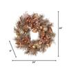 24 in. Champange Gold and Rose Gold Mangolia Wreath view 4