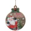 15" B/O Lighted Ball Ornament with Santa Claus Wooden Christmas Wall Sign view 1