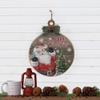 15" B/O Lighted Ball Ornament with Santa Claus Wooden Christmas Wall Sign view 2