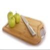 Bamboo Cutting Board with Juice Groove and Stainless Steel Handles 14" x 9.5" Heavy Duty Butcher Block & Serving Tray for Meat, Cheese, and Vegetables view 1