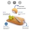 Bamboo Cutting Board with Juice Groove and Stainless Steel Handles 14" x 9.5" Heavy Duty Butcher Block & Serving Tray for Meat, Cheese, and Vegetables view 2